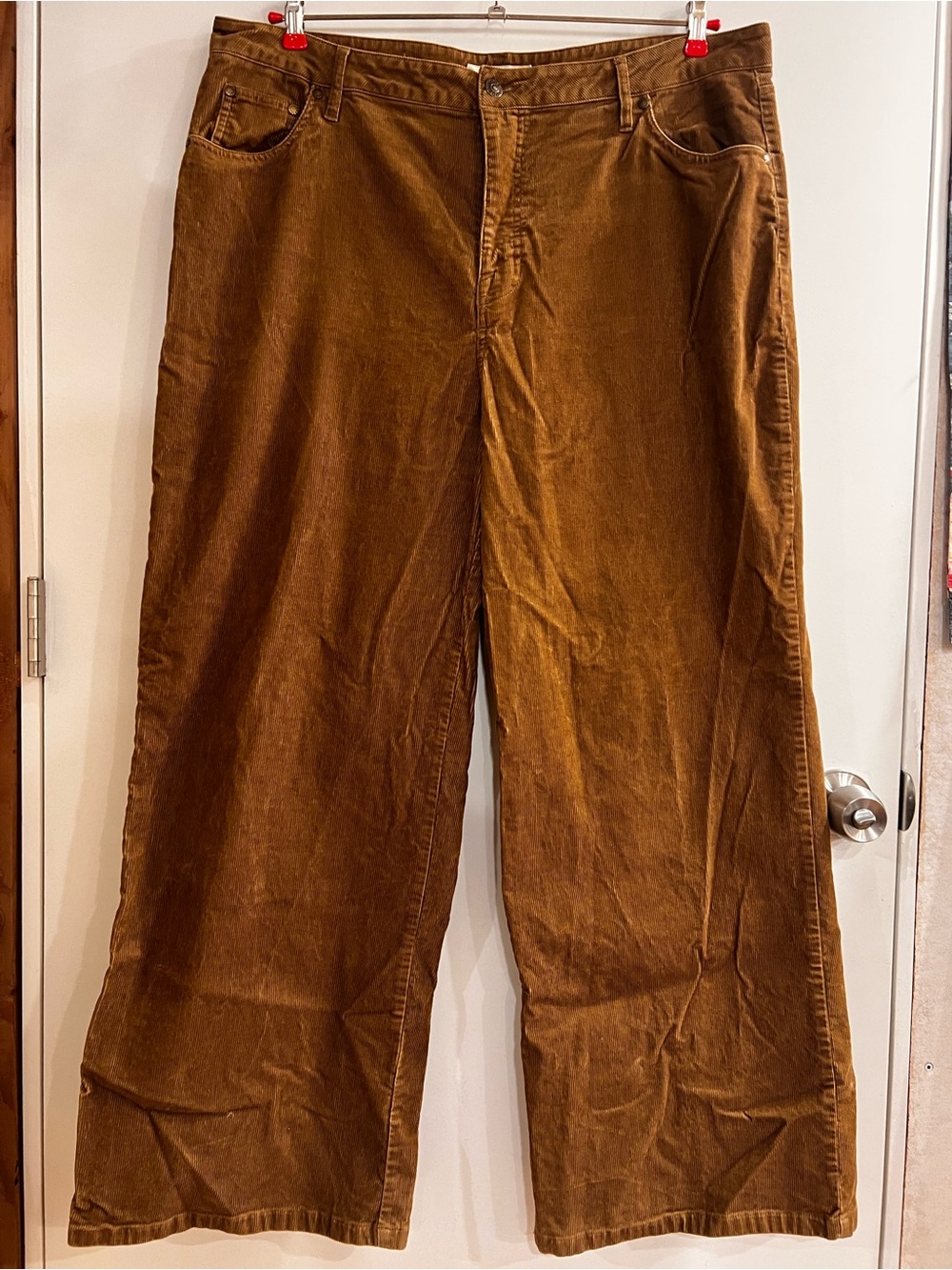 Boden Corduroy Wide-Leg Pants — Chestnut Brown